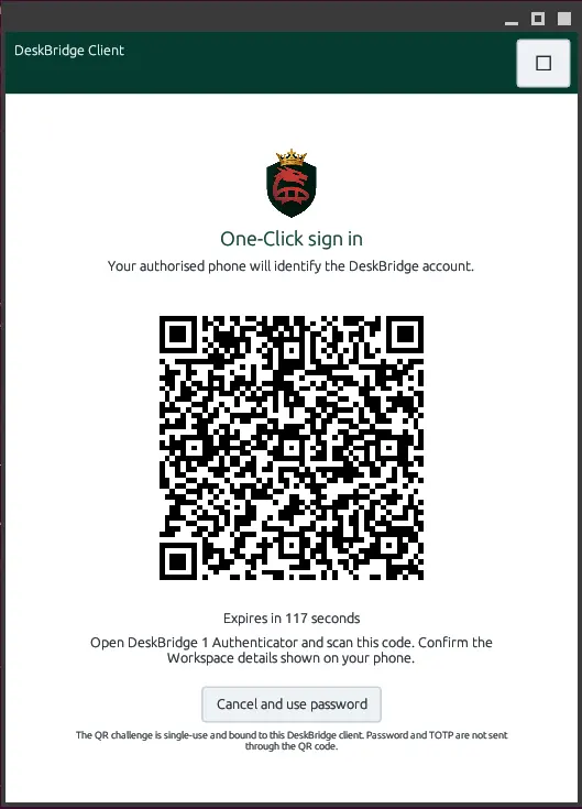 Temporary phone-authorised sign-in challenge